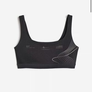 H&M Move DryMove High Shine Cardio Sports Bra in Dark Grey